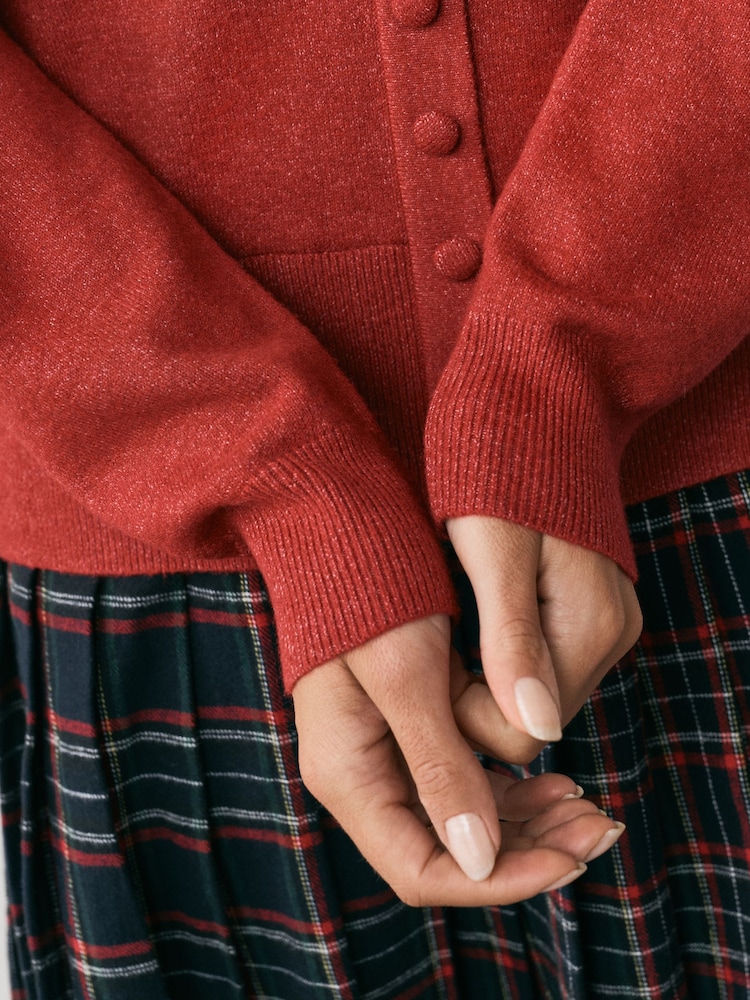 Red Long Sleeve Cardigan 2 in 1 Mini Dress - Image 4 of 4 Red Long Sleeve Cardigan 2 in 1 Mini Dress - Image 4 of 4