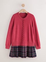 Red Long Sleeve Cardigan 2 in 1 Mini Dress - Image 5 of 7