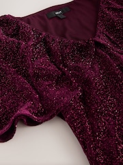 Red Sequin Cape V-Neck Mini Dress - Image 7 of 7
