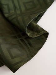 Green Jaquard Twist Front Long Sleeve Satin Maxi Dress - Image 3 of 3