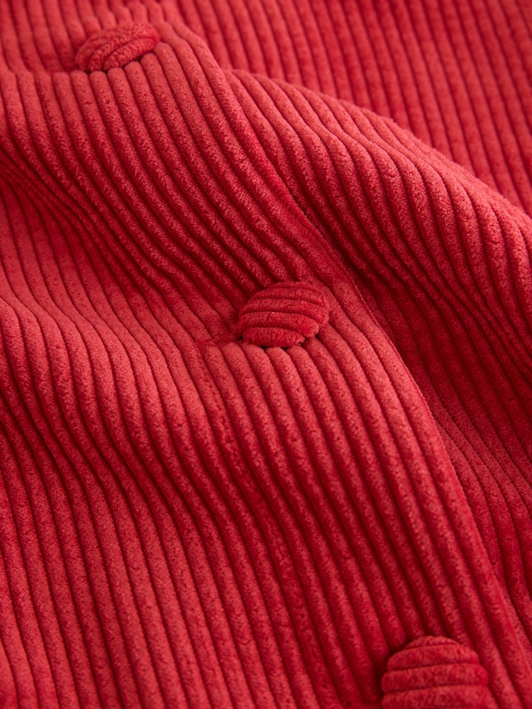 Red Cord Button Through Mini Dress - Image 2 of 3 Red Cord Button Through Mini Dress - Image 2 of 3
