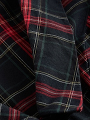 Red Check Puff Sleeve Collar Bow Mini Dress - Image 6 of 7