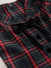 Red Check Puff Sleeve Collar Bow Mini Dress - Image 7 of 7