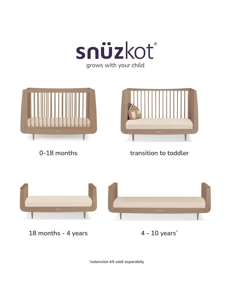 Snuz Mocha SnuzKot Scandi Cot Bed - Image 10 of 10
