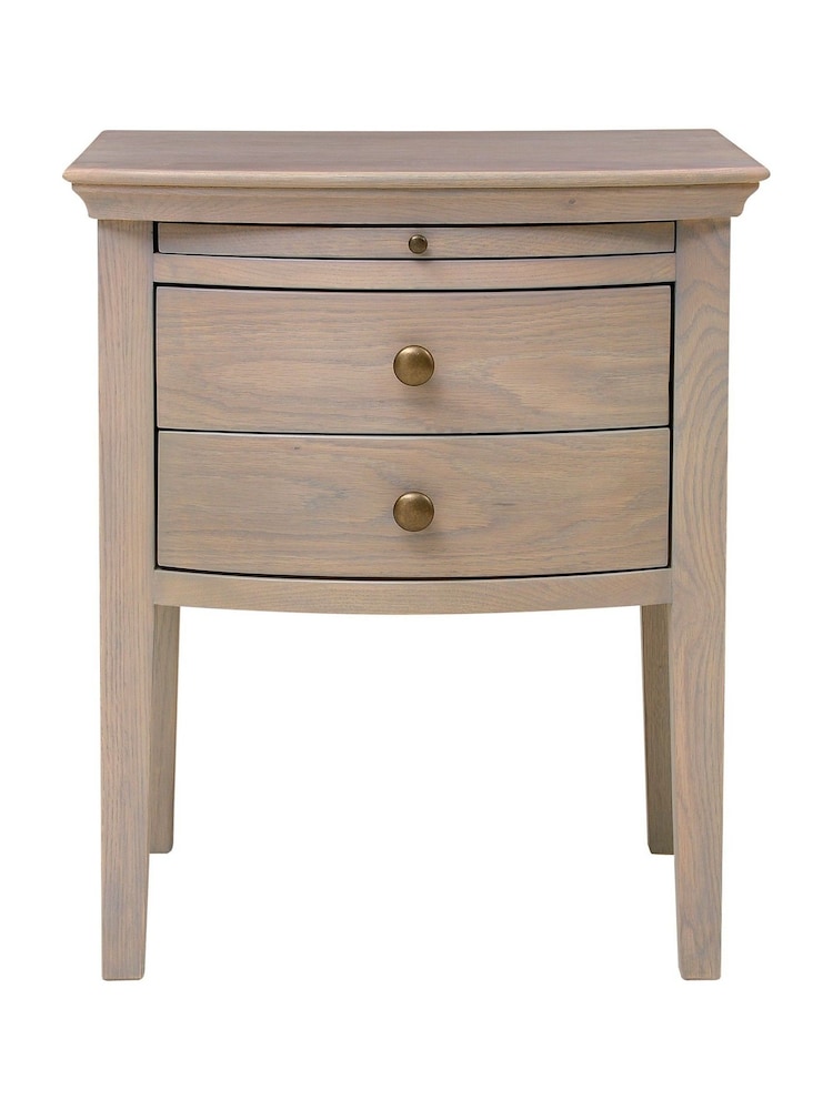 Cotswold Company Smoked Oak Winchcombe 2 Drawer Bedside Table - Image 1 of 5