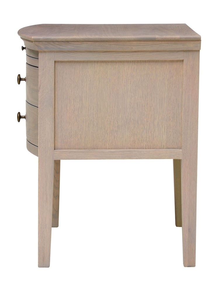 Cotswold Company Smoked Oak Winchcombe 2 Drawer Bedside Table - Image 2 of 5