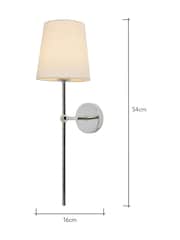 BHS Chrome Alegra USB-C Rechargeable Shaded Wall Light - Image 6 of 7