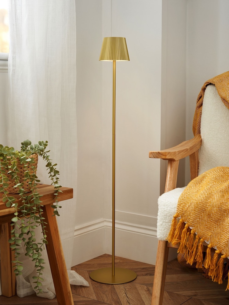 BHS Gold Esther USB-C Rechargeable Floor Lamp - Image 1 of 7