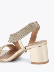 Carvela Gold Gala Block Jewel Wide Fit Sandals - Image 3 of 4