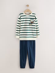 Navy/Ecru Apres Ski Graphic Long Sleeve Jogger Pyjamas Set 3 Pack (3-16yrs) - Image 4 of 7