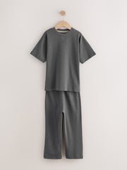Grey/Stone/Black Short Sleeve Jogger Pyjamas 3 Pack (3-16yrs) - Image 4 of 7