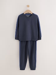 Blue/Black/Green Side Stripe Long Sleeve Jogger Pyjamas Set 3 Pack (3-16yrs) - Image 2 of 9