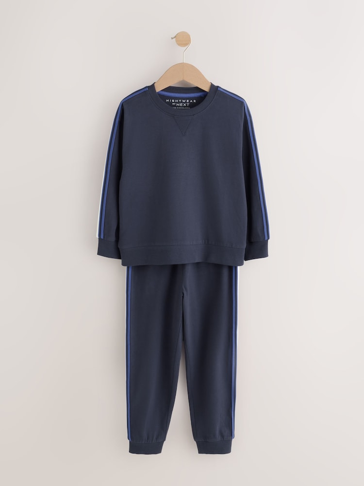 Blue/Black/Green Side Stripe Long Sleeve Jogger Pyjamas Set 3 Pack (3-16yrs) - Image 2 of 9 Blue/Black/Green Side Stripe Long Sleeve Jogger Pyjamas Set 3 Pack (3-16yrs) - Image 2 of 9