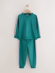 Blue/Black/Green Side Stripe Long Sleeve Jogger Pyjamas Set 3 Pack (3-16yrs) - Image 4 of 9