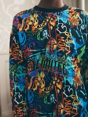 Multi Graffiti Single Jogger Pyjamas (3-16yrs) - Image 5 of 9