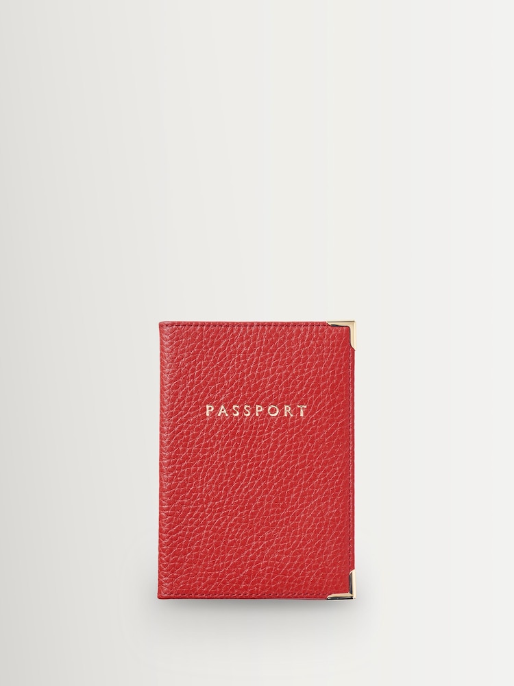 Aspinal of London Red Plain Passport Cover Wallet - Image 1 of 3