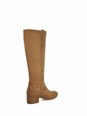 Dune London Suede Brown Standard Fit Tayla Smart Stretch High Leg Boots - Image 2 of 5