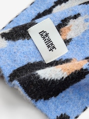 Eleanor Bowmer Blue Leopard knitted Scarf - Image 6 of 6