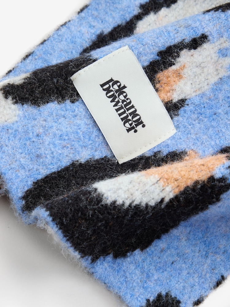 Eleanor Bowmer Blue Leopard knitted Scarf - Image 6 of 6