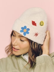 Eleanor Bowmer Cream Knitted Beanie - Image 3 of 7