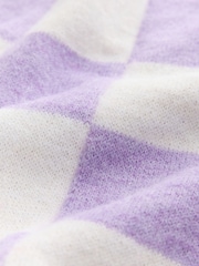 Eleanor Bowmer Purple Check Triangle knitted Scarf - Image 7 of 7