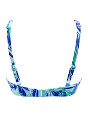 Pour Moi Aqua Blue Palm Non Padded Underwired Santa Monica Bikini Top - Image 5 of 5