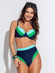 Темно-синий/Зеленый - Бикини-топ Pour Moi Palm Springs - Изображение 2 4