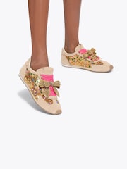 Kurt Geiger London Gold Islington Bow Trainers - Image 1 of 5