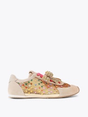 Kurt Geiger London Gold Islington Bow Trainers - Image 2 of 5