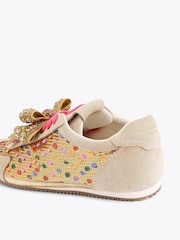 Kurt Geiger London Gold Islington Bow Trainers - Image 4 of 5