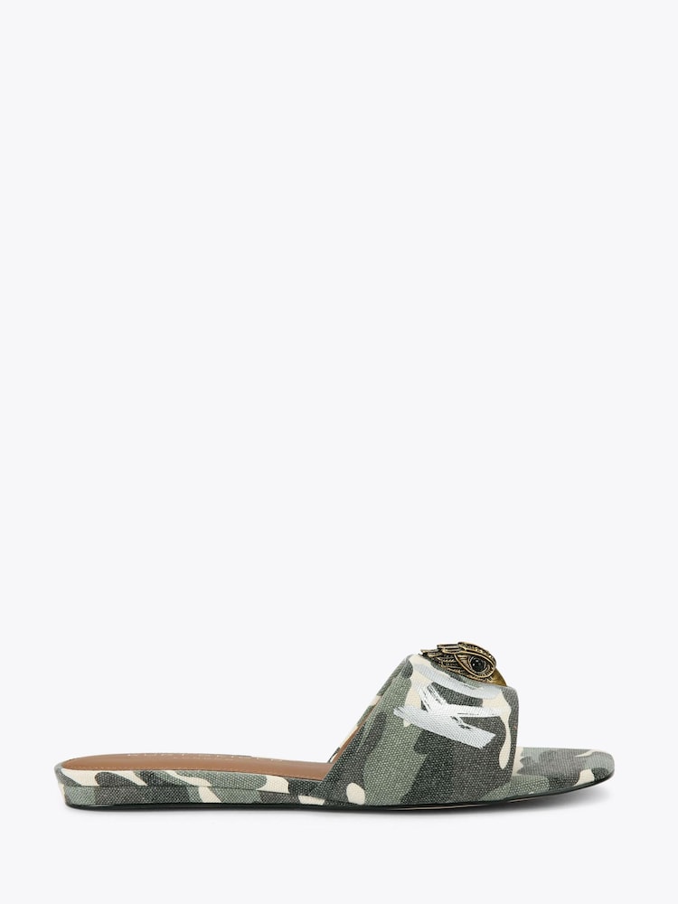 Kurt Geiger London Green Kensington Flat Sandals - Image 1 of 4