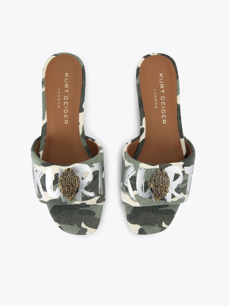 Kurt Geiger London Green Kensington Flat Sandals - Image 2 of 4