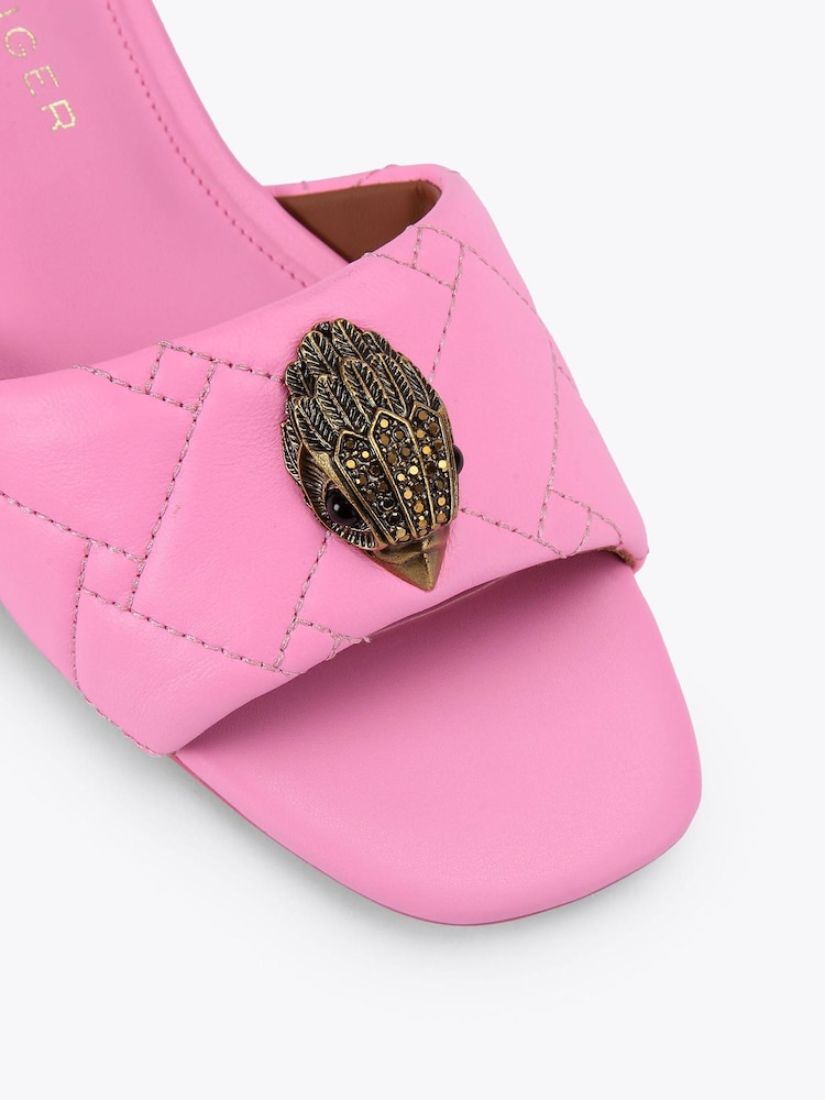 Kurt Geiger London Pink Kensington Flat Sandals - Image 4 of 4