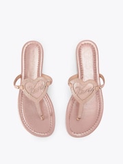 Kurt Geiger London Pink T Bar Flat Sandals - Image 2 of 4