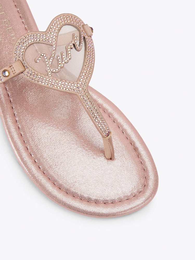 Kurt Geiger London Pink T Bar Flat Sandals - Image 5 of 5 Kurt Geiger London Pink T Bar Flat Sandals - Image 5 of 5