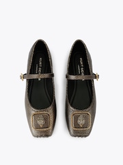 Kurt Geiger London Brown Pimlico Ballerinas Shoes - Image 3 of 5