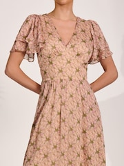 Jolie Moi Green Angel Sleeved Chiffon Maxi Dress - Image 3 of 6