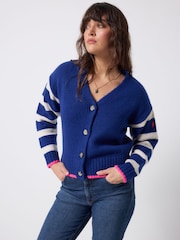 SCAMP & DUDE Blue Stripe Cardigan - Image 1 of 6