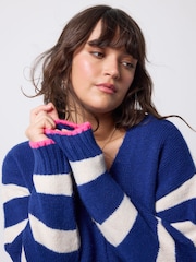 SCAMP & DUDE Blue Stripe Cardigan - Image 4 of 6