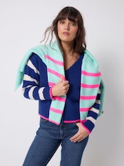 SCAMP & DUDE Blue Stripe Cardigan - Image 6 of 6