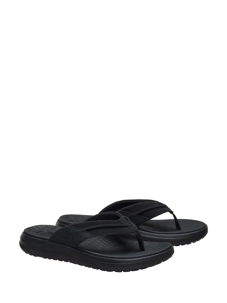 HEYDUDE Black Finn Flip Flop Sandals - Image 1 of 5