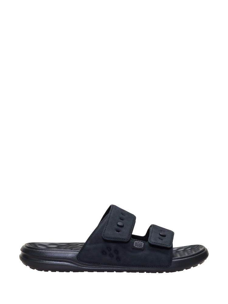 HEYDUDE Black Wave 2 Strap Slide Sandals - Image 1 of 6