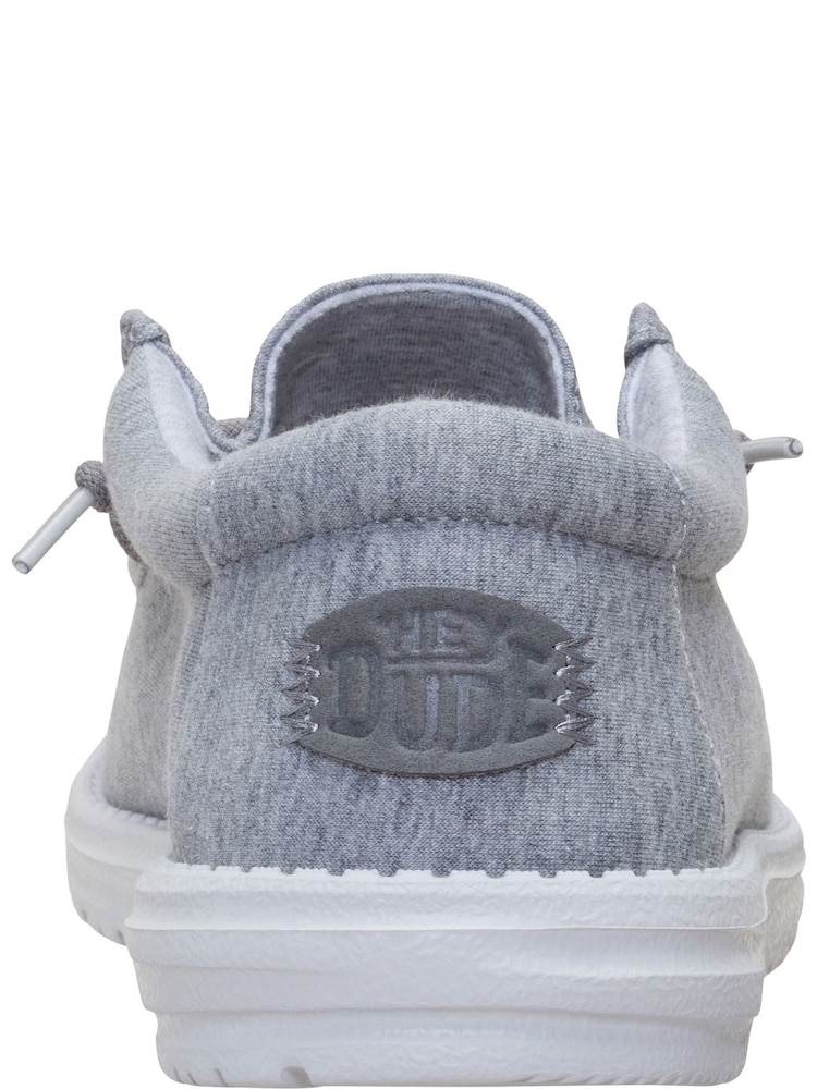 HEYDUDE Grey Wally Stretch Jersey Slip on Shoes - Image 6 of 6