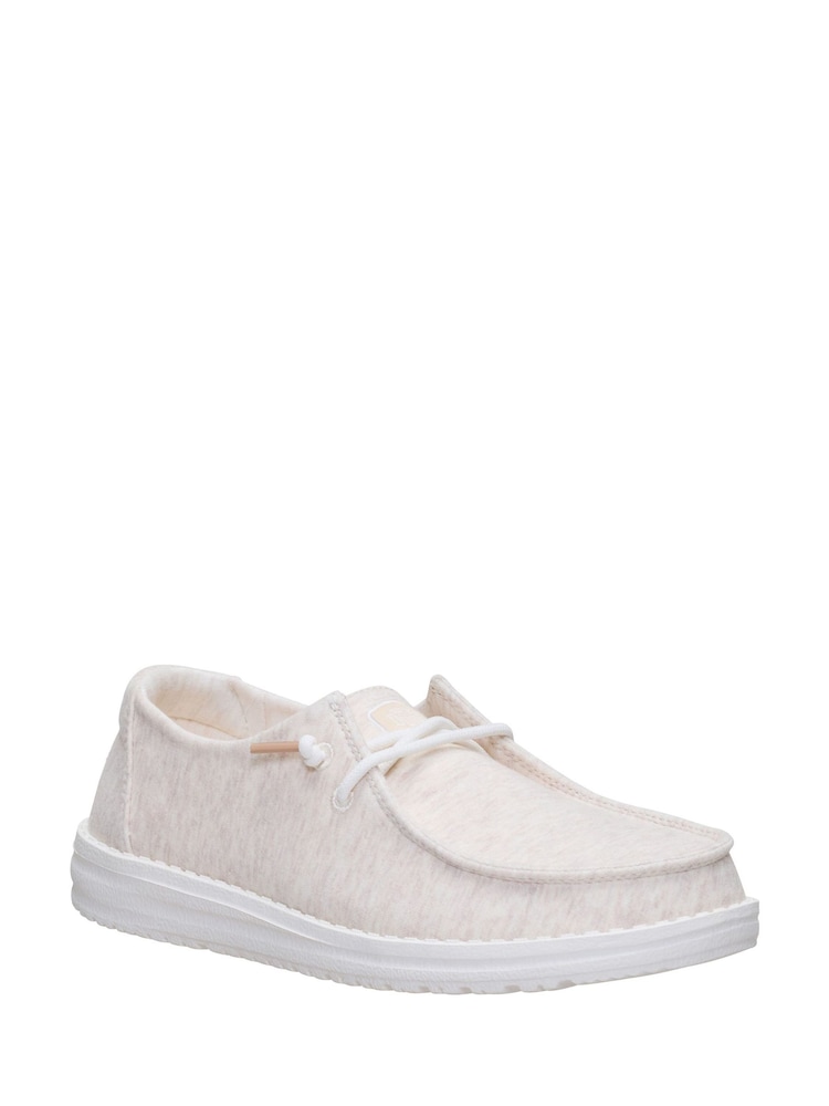 HEYDUDE White Wendy Stretch Jersey Slip On Shoes - Image 2 of 6