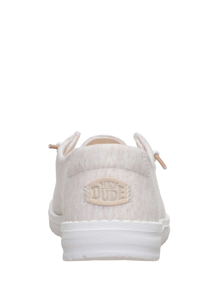 HEYDUDE White Wendy Stretch Jersey Slip On Shoes - Image 6 of 6