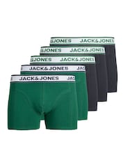 JACK & JONES JUNIOR Green Boxers 5 Pack - Image 1 of 1