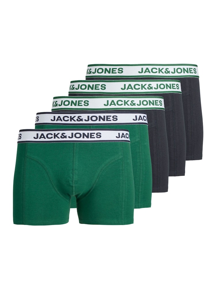 JACK & JONES JUNIOR Green Boxers 5 Pack - Image 1 of 1
