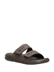 HEYDUDE Brown Wave 2 Strap Slide Sandals - Image 2 of 6