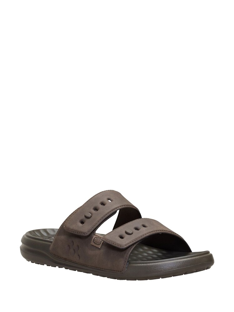 HEYDUDE Brown Wave 2 Strap Slide Sandals - Image 2 of 6
