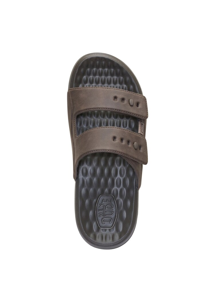 HEYDUDE Brown Wave 2 Strap Slide Sandals - Image 6 of 6